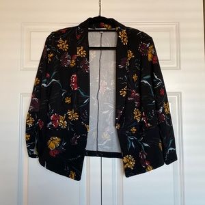 Maurices Black Floral Blazer Size 1